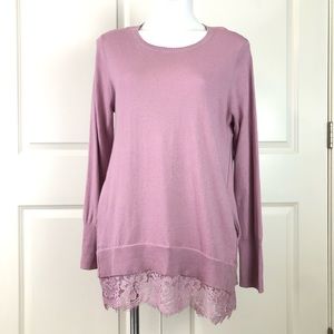 LOGO Lori Goldstein Size M Lavender Cashmere Blend